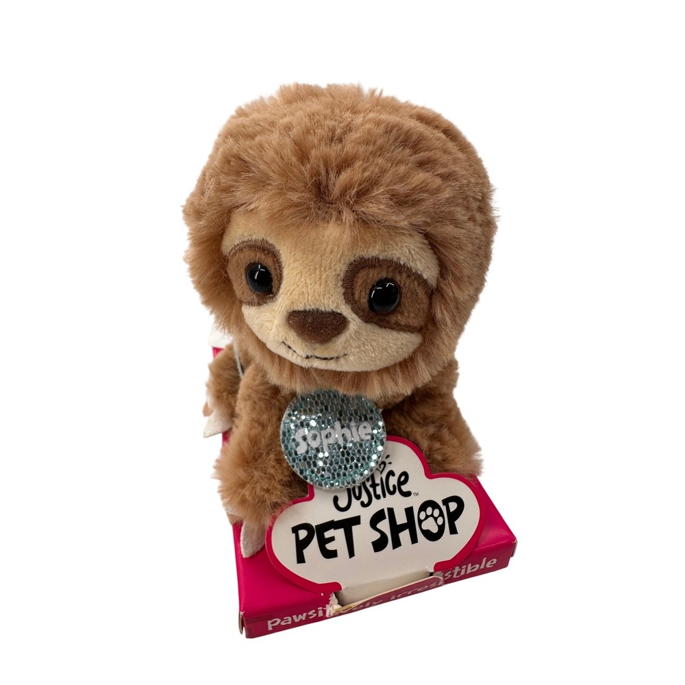 Justice Pet Shop Sophie Sloth Plush Gund Stuffed Animal Toy Brown Kids Lovey 5in